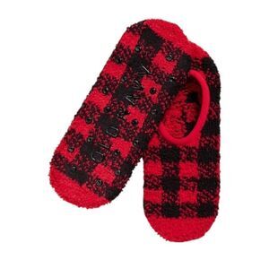 Buffalo Plaid Fuzzy Slipper Socks